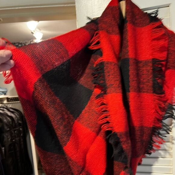 Red and Black Buffalo Check Infinity Scarf - Picture 3 of 3